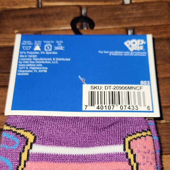 Odd Sox Pop-Tarts Purple Crew Socks Mens 6-12 - Picture 2 of 3